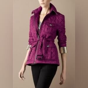 BURBERRY Brit quilted belted utility jacket coat size medium